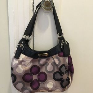 Coach clover bag with purple accents
